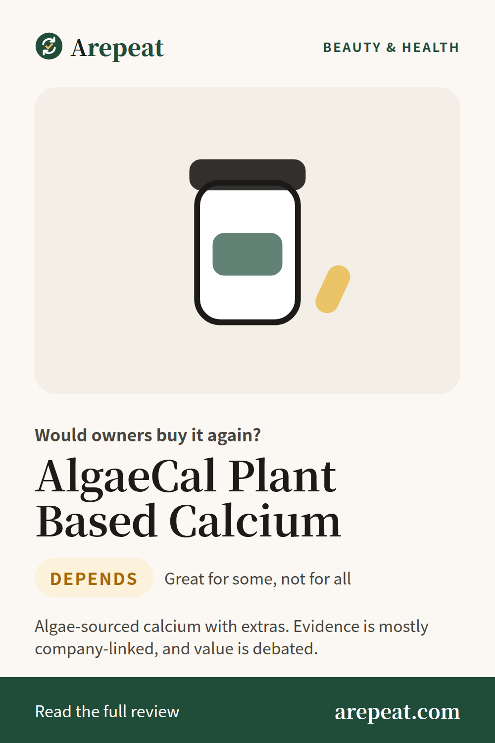 AlgaeCal Plant Based Calcium review: would owners buy it again?