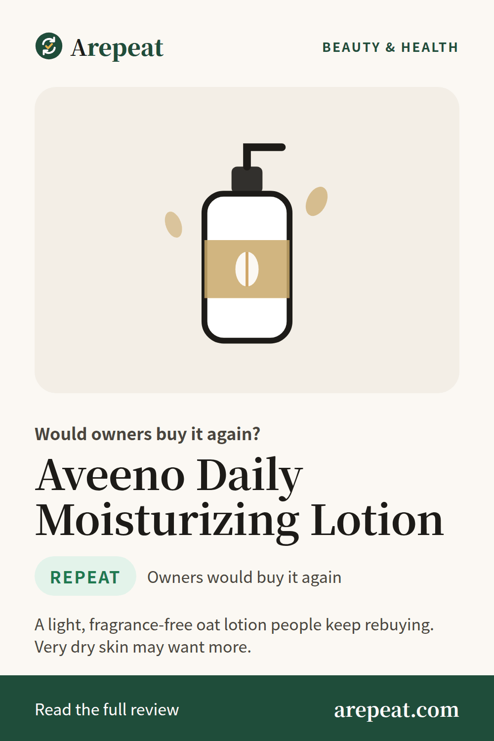 Aveeno Daily Moisturizing Lotion review: would owners buy it again?