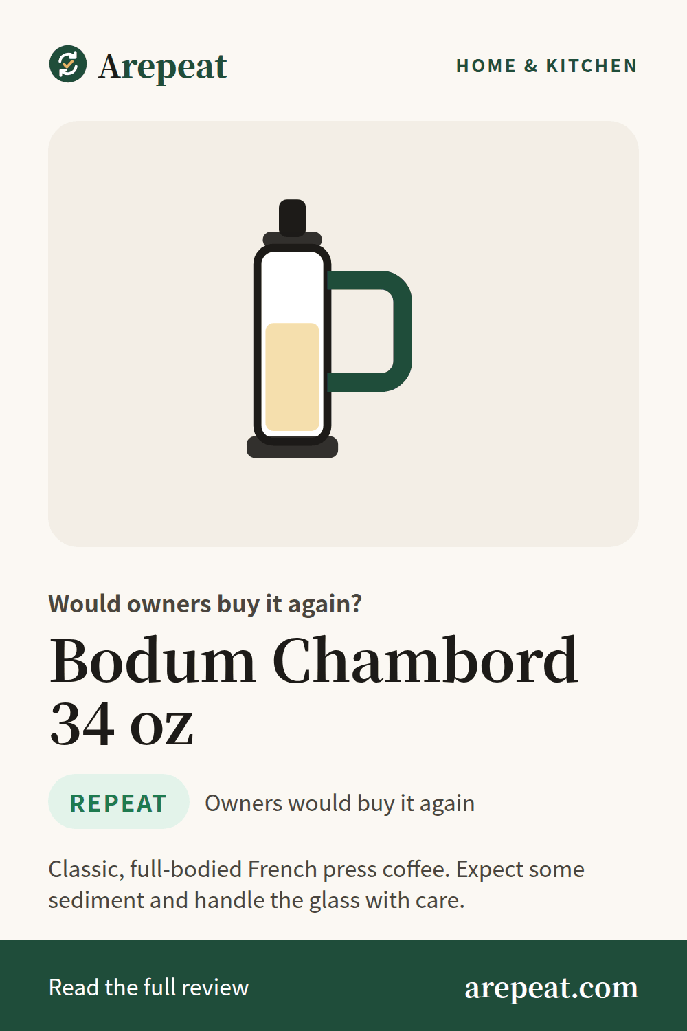 Bodum Chambord 34 oz review: would owners buy it again?