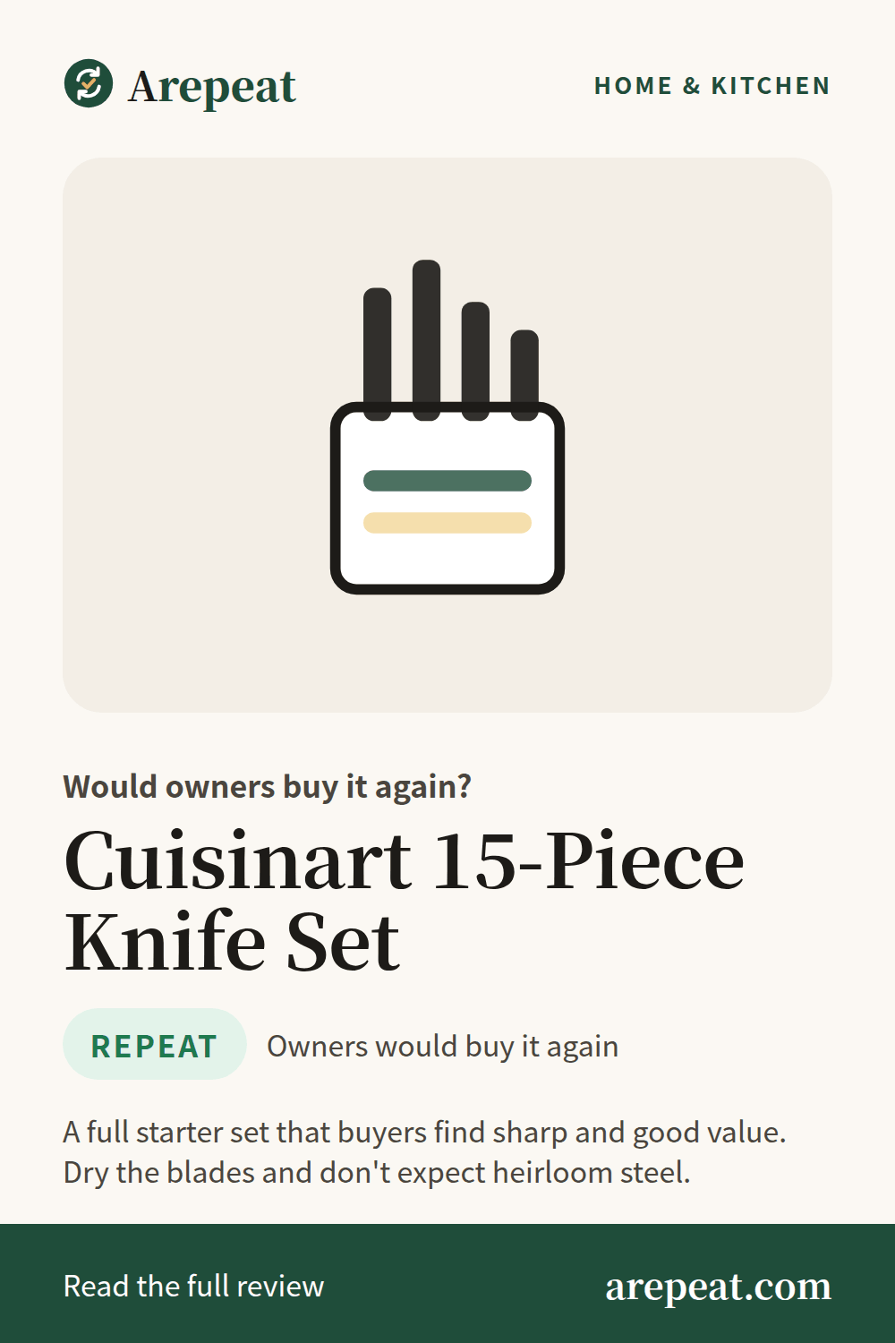 Cuisinart 15-Piece Knife Set review: would owners buy it again?