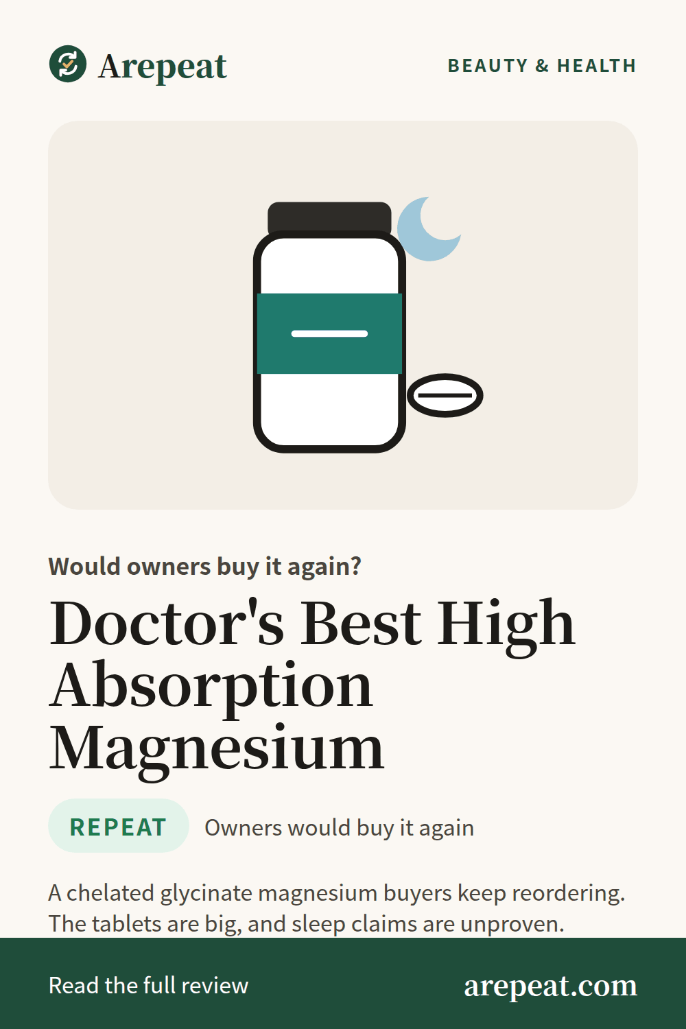 Doctor's Best High Absorption Magnesium review: would owners buy it again?