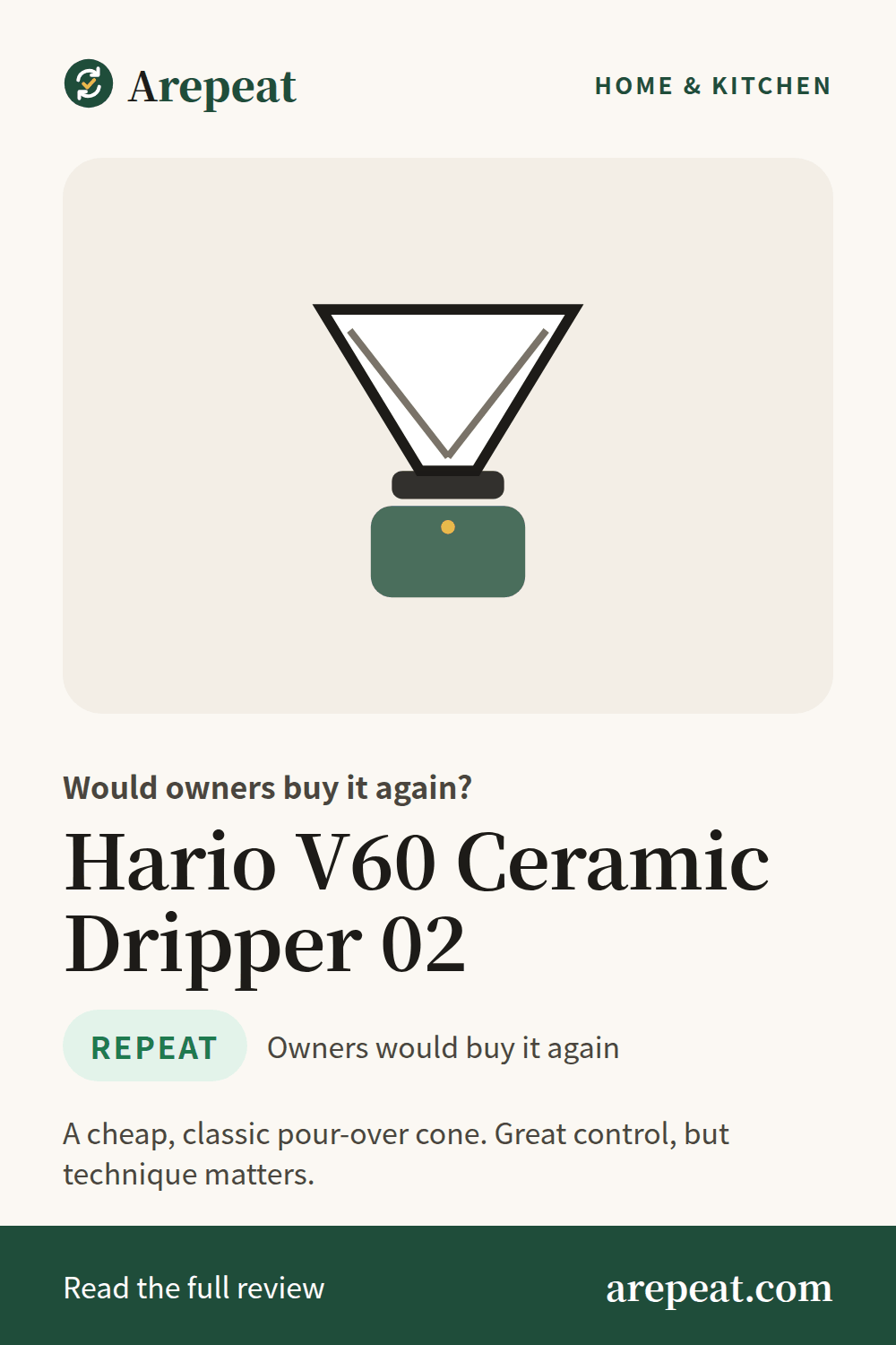 Hario V60 Ceramic Dripper 02 review: would owners buy it again?