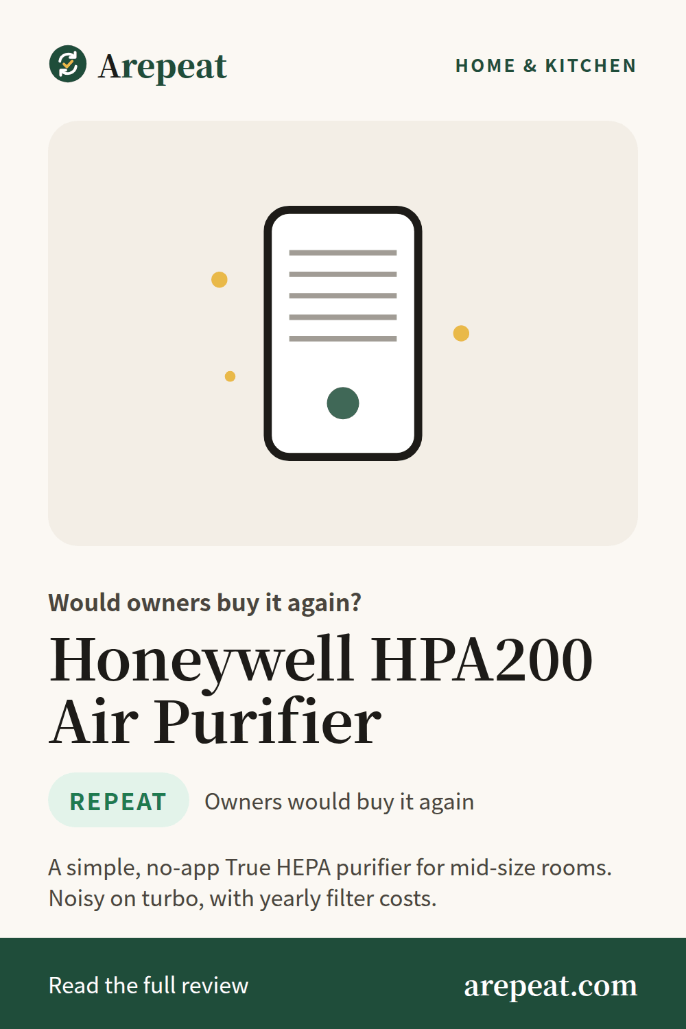 Honeywell HPA200 Air Purifier review: would owners buy it again?