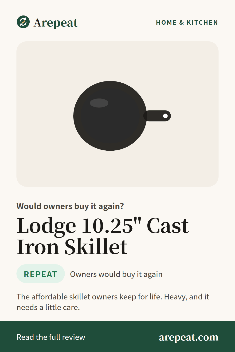 Lodge 10.25" Cast Iron Skillet review: would owners buy it again?