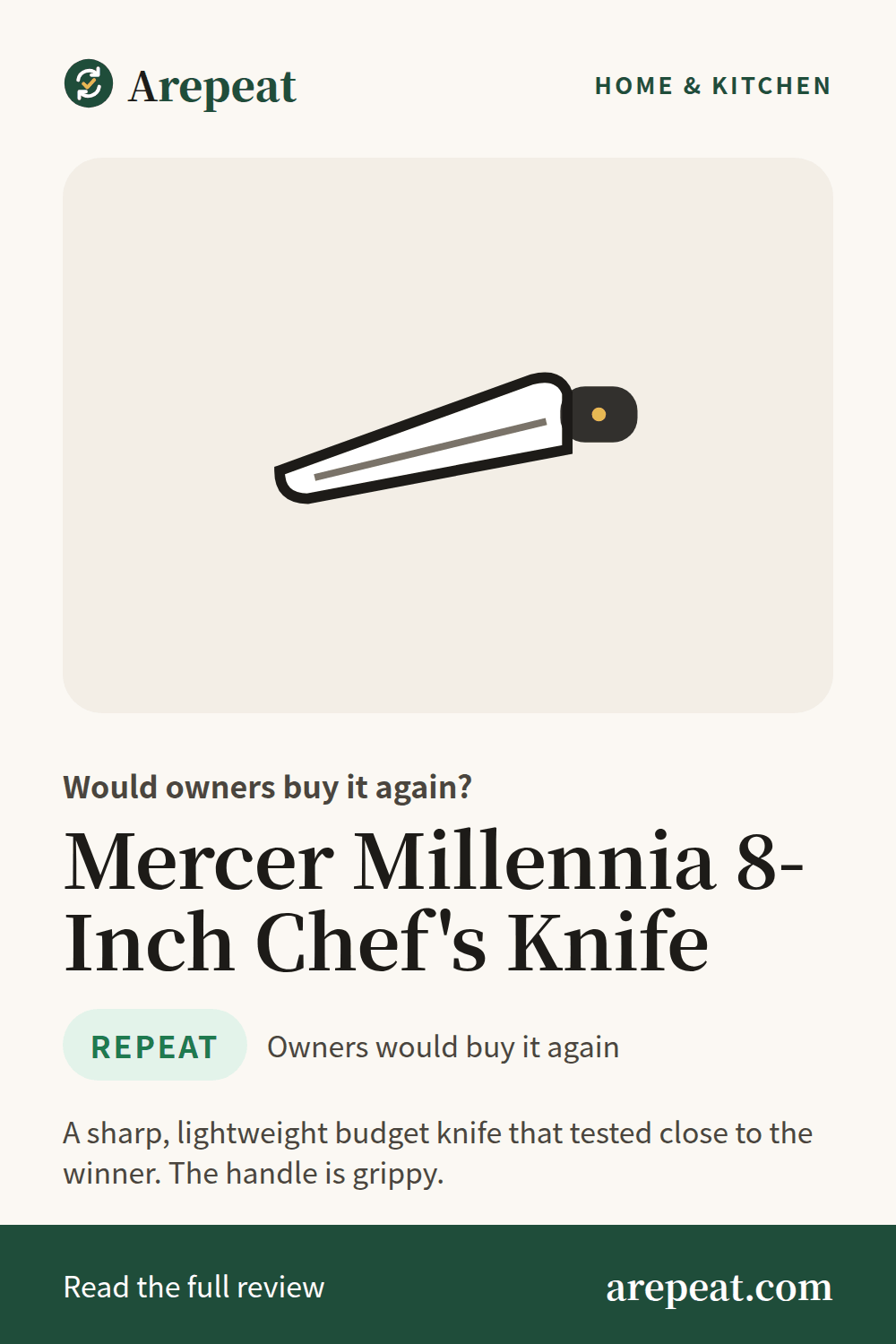 Mercer Millennia 8-Inch Chef's Knife review: would owners buy it again?