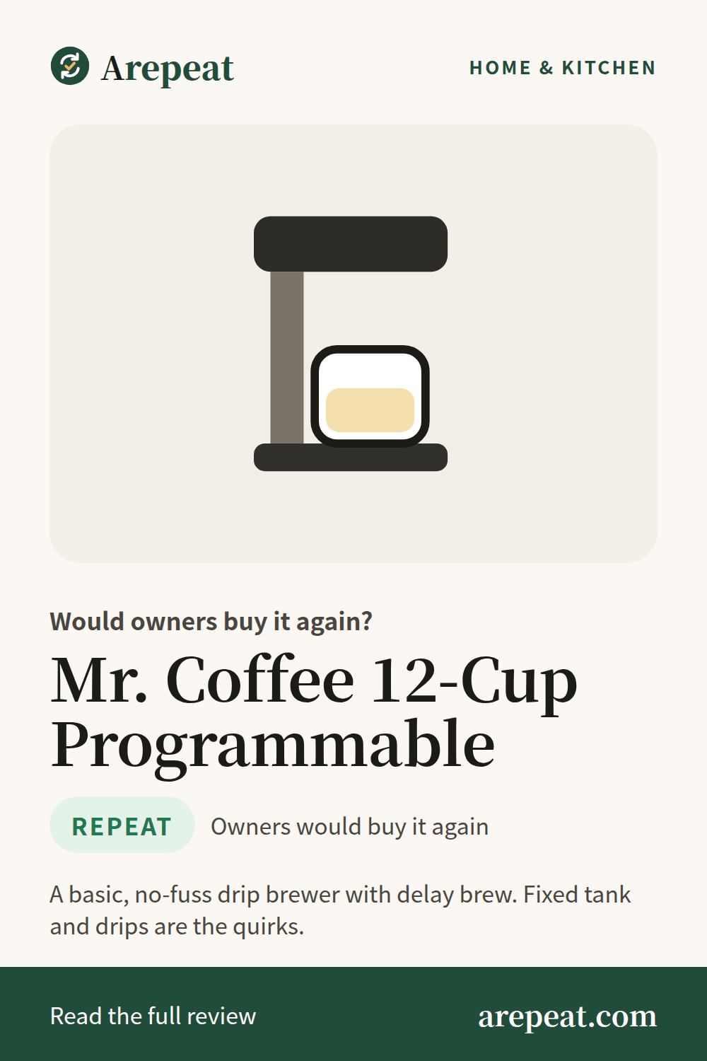 Mr. Coffee 12-Cup Programmable review: would owners buy it again?