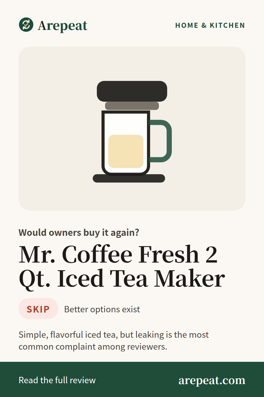 Mr. Coffee Fresh 2 Qt. Iced Tea Maker review: would owners buy it again?