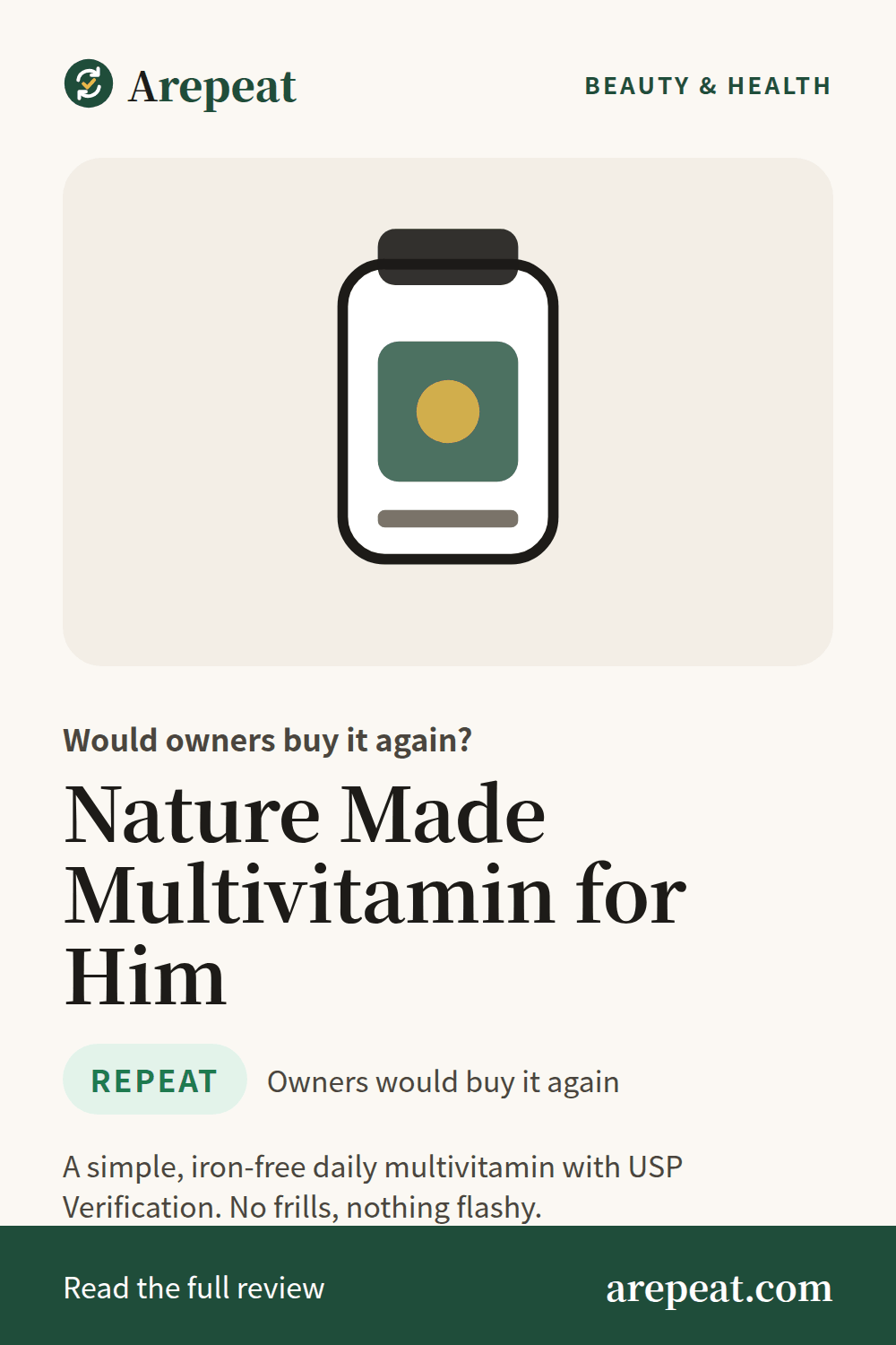Nature Made Multivitamin for Him review: would owners buy it again?