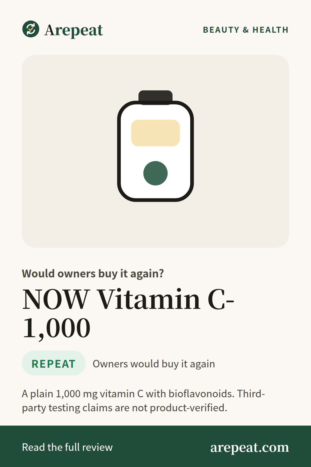NOW Vitamin C-1,000 review: would owners buy it again?
