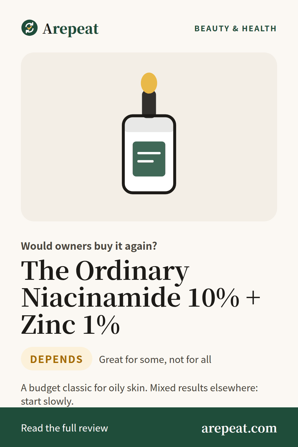 The Ordinary Niacinamide 10% + Zinc 1% review: would owners buy it again?