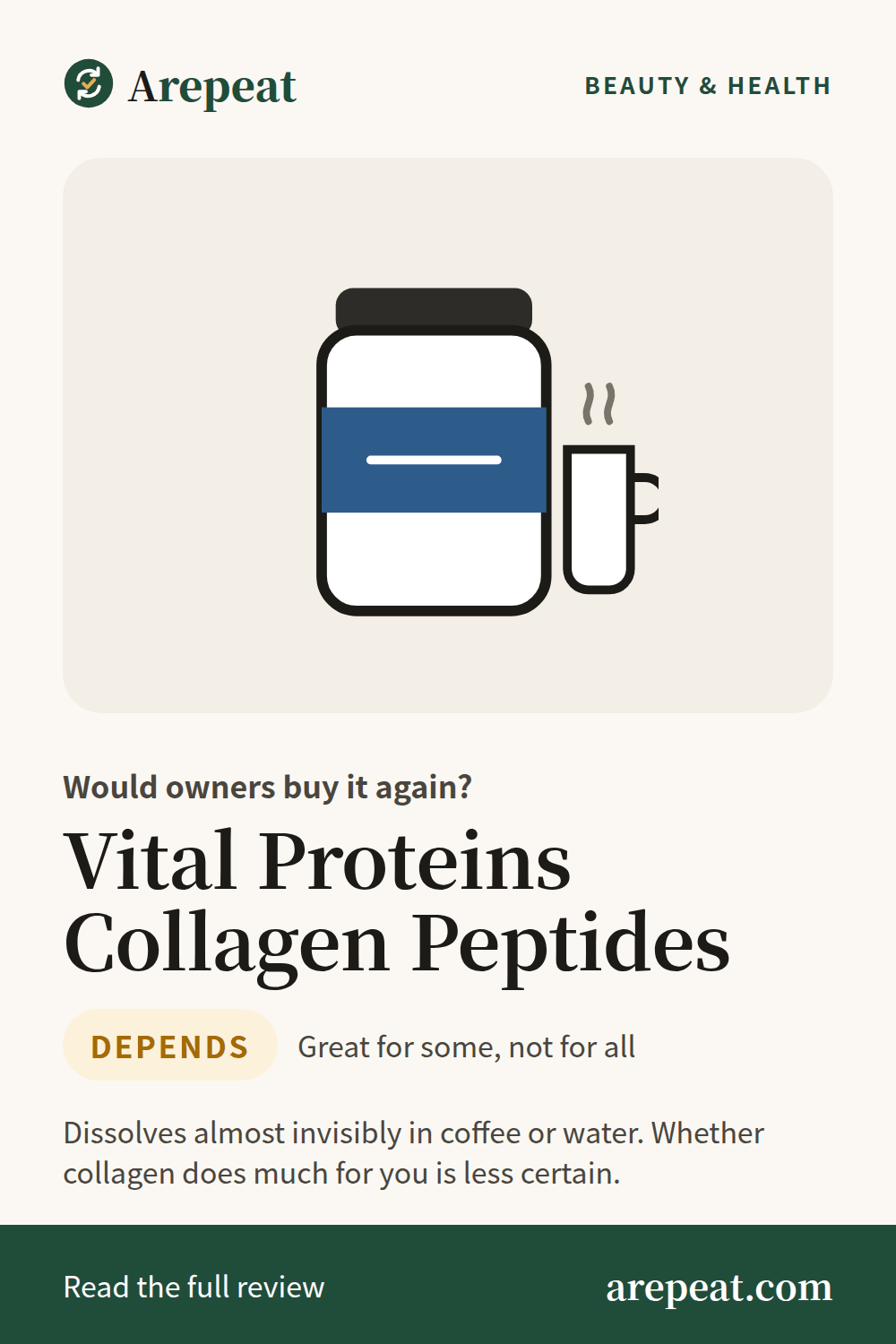 Vital Proteins Collagen Peptides review: would owners buy it again?